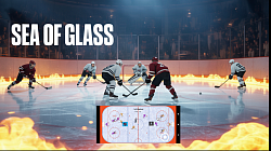 A Frozen Sea of Glass/Hockey Fun Glowing w/Fire Underneath