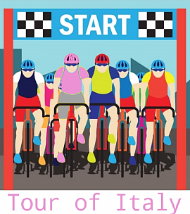 Your Racing in the Giro d'Italia in Italy as the Cycling Leader